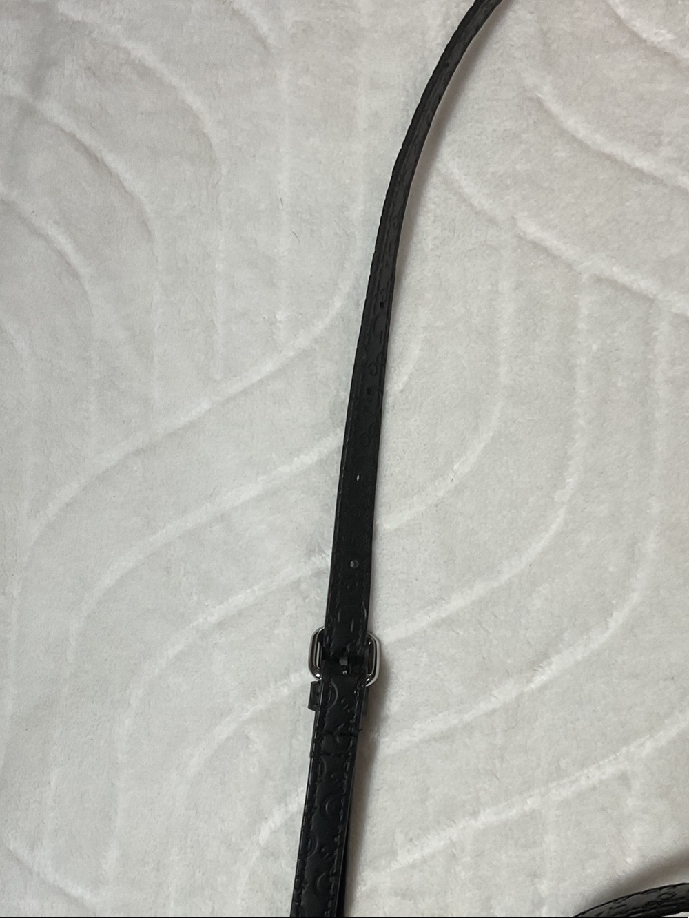 Guess Black Embossed Top Handle Satchel with Crossbody Strap - Picture 7 of 8